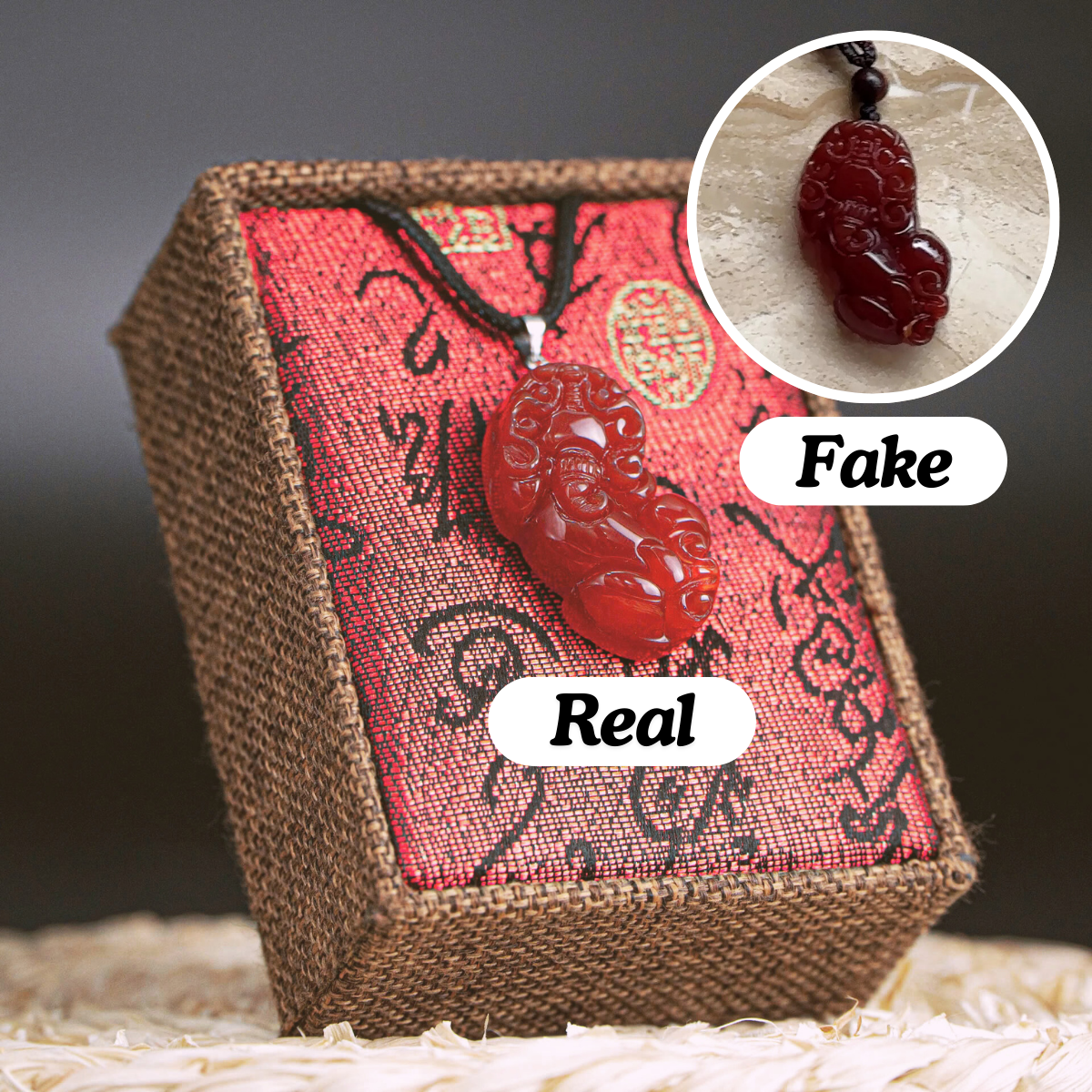 Lucky Pixiu Stone - Red