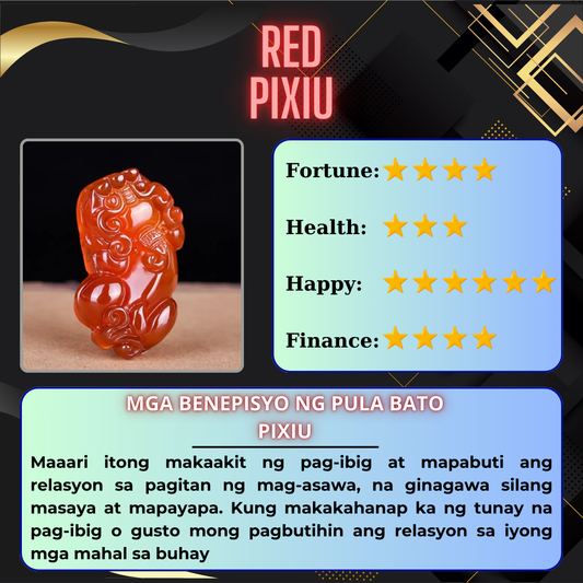 Lucky Pixiu Stone - Red