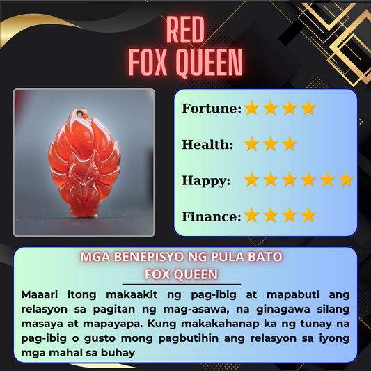 Lucky Fox Queen Stone - Red