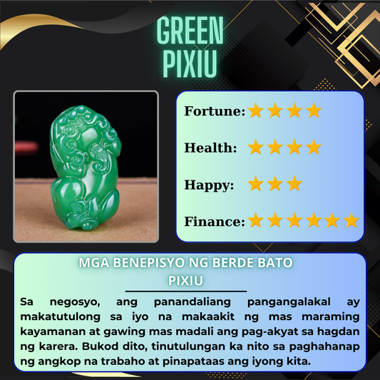 Lucky Pixiu Stone - Green